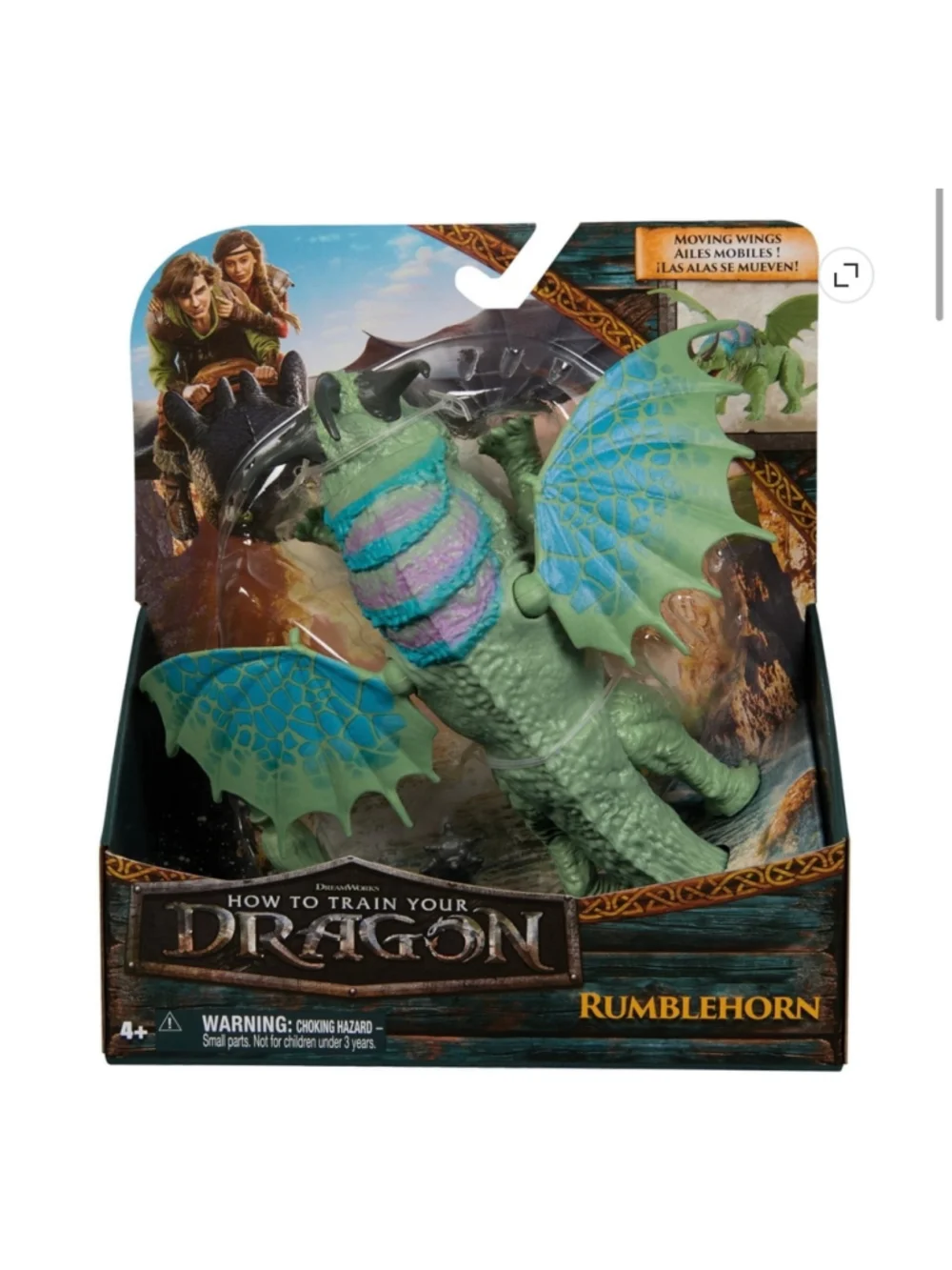 NEW DreamWorks How to Train Your Dragon Rumblehorn Action Figure Green Blue